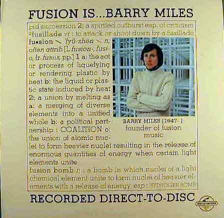 BARRY MILES - Fusion Is... cover 