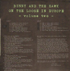 BENNY CARTER - Benny Carter And Coleman Hawkins ‎: Benny And The Hawk On The Loose In Europe Vol.2 cover 