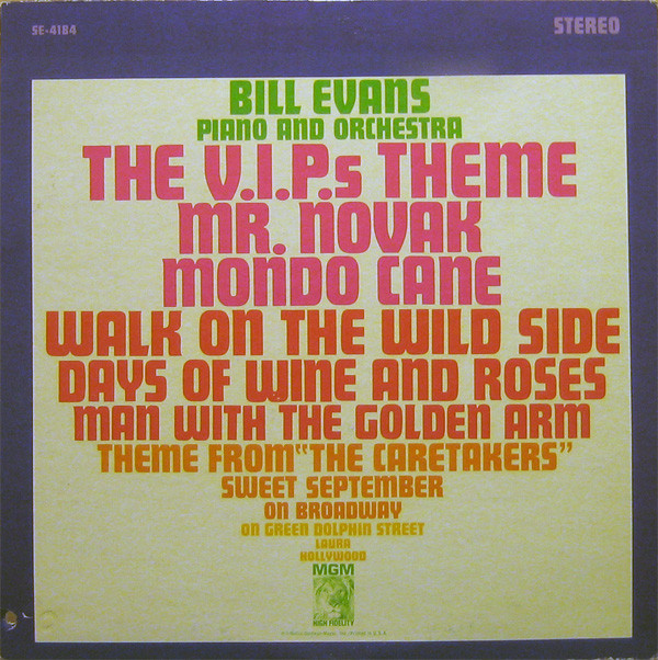 BILL EVANS (PIANO) - Piano And Orchestra - The V.I.P.s Theme (And Other Great Songs) (aka Bill Evans His Piano And Orchestra) cover 