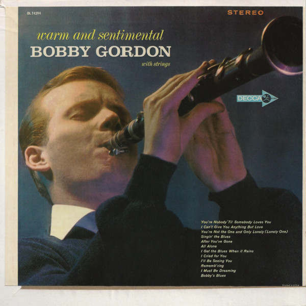 BOBBY GORDON (CLARINET) - Warm and Sentimental cover 