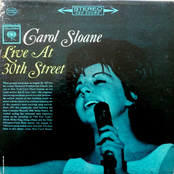 CAROL SLOANE - Live at 30th Street cover 