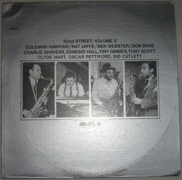 COLEMAN HAWKINS - Coleman Hawkins / Nat Jaffe / Ben Webster / Don Byas : 52nd Street; Volume 2 cover 