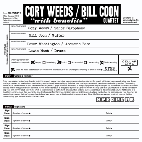 CORY WEEDS - With Benefits cover 