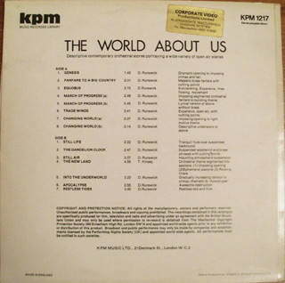 DARYL RUNSWICK - Daryl Runswick / Tony Kinsey ‎: The World About Us cover 