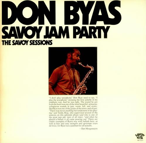DON BYAS - Savoy Jam Party cover 