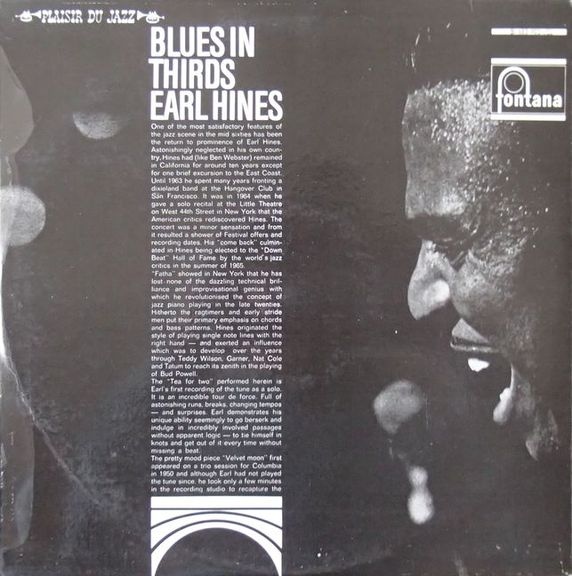 EARL HINES - Blues In Thirds cover 