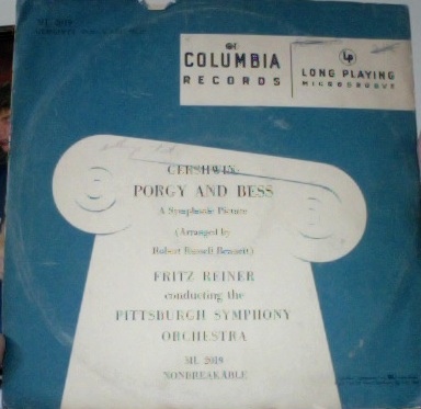 GEORGE GERSHWIN - Gershwin, Fritz Reiner, The Pittsburgh Symphony Orchestra ‎: Porgy And Bess. A Symphonic Picture cover 