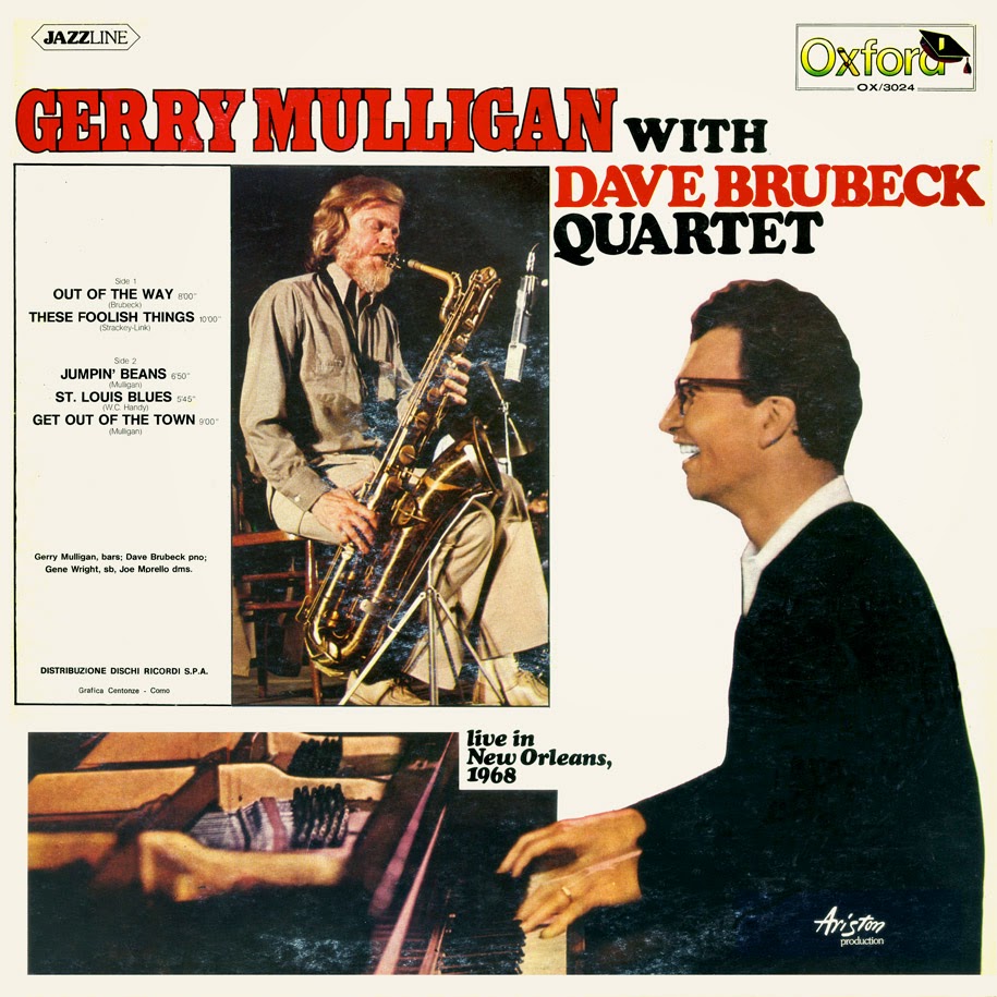 GERRY MULLIGAN - Gerry Mulligan With Dave Brubeck Quartet : Live In New Orleans, 1968 cover 