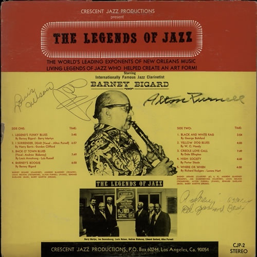 LEGENDS OF JAZZ - The Legends of Jazz & Barney Bigard cover 