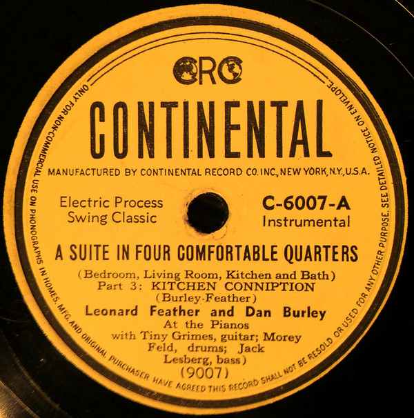 LEONARD FEATHER - Leonard Feather And Dan Burley ‎: A Suite In Four Comfortable Quarters (Bedroom, Living Room, Kitchen And Bath) cover 