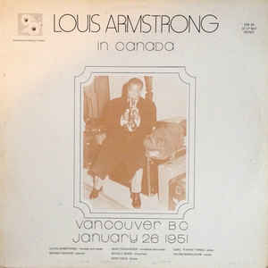 LOUIS ARMSTRONG - The Louis Armstrong Allstars Vancouver B.C. Canada cover 