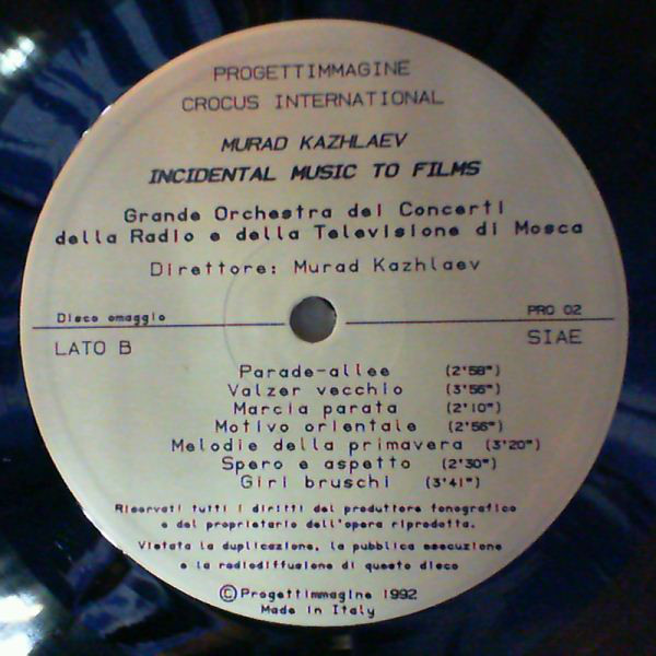 MURAD KAJLAYEV - Incidental Music To Films cover 