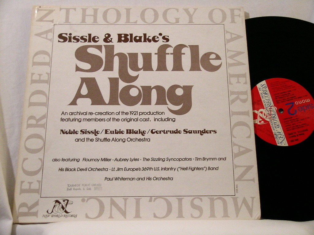 NOBLE SISSLE - Sissle and Blake's Shuffle Along cover 