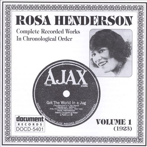ROSA HENDERSON - Complete Recorded Works, Vol. 1 (1923) cover 
