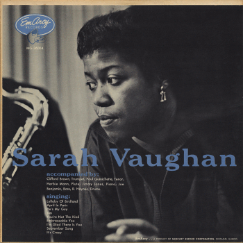 SARAH VAUGHAN - Sarah Vaughan (aka Sarah Vaughan With Clifford Brown) cover 