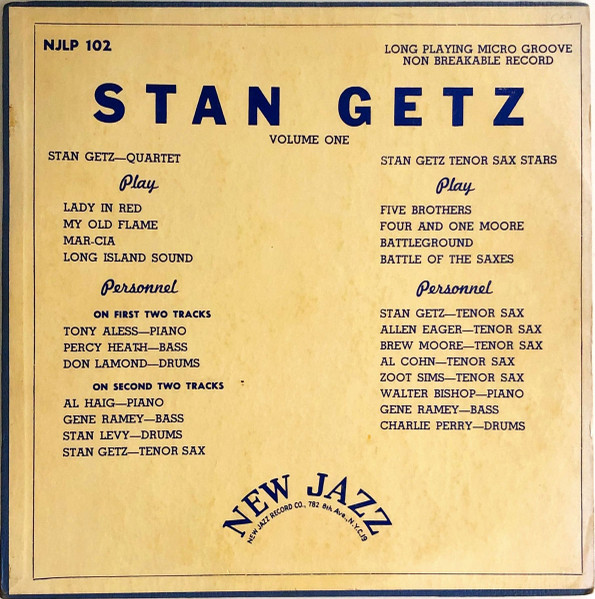 STAN GETZ - Stan Getz Volume One cover 