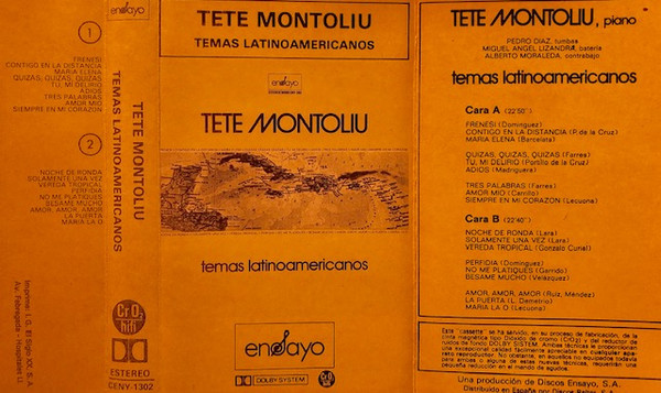 TETE MONTOLIU - Temas Latinoamericanos (aka Vereda Tropical aka Frenesi aka Boleros aka Piano-Bolero) cover 