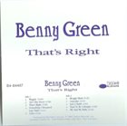 BENNY GREEN (PIANO) That's Right album cover