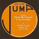 DAVE MCKENNA Private Recordings At Keyboards Lounge Fireview Park,OH May 18,1981 album cover