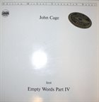 JOHN CAGE Empty Words Part IV album cover